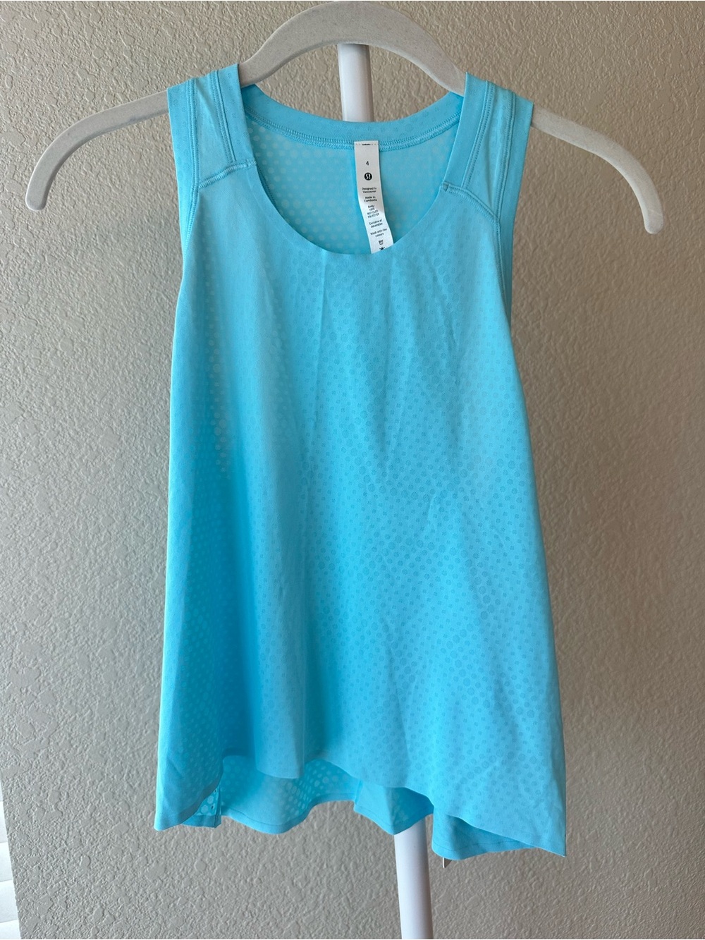 Lululemon cyan blue fast and free race length tank top size 4 NWT
